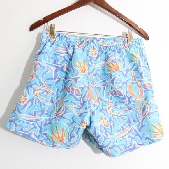 Chubbies Swim Trunk Shorts Seashells Fish Ocean Blue 5" Inseam Size Medium - Picture 9 of 12